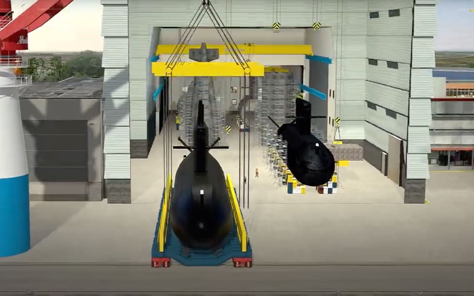 Faciliteit Huisman met Submarine Handling Kraan klaar voor vervanging Walrus klasse onderzeeboten