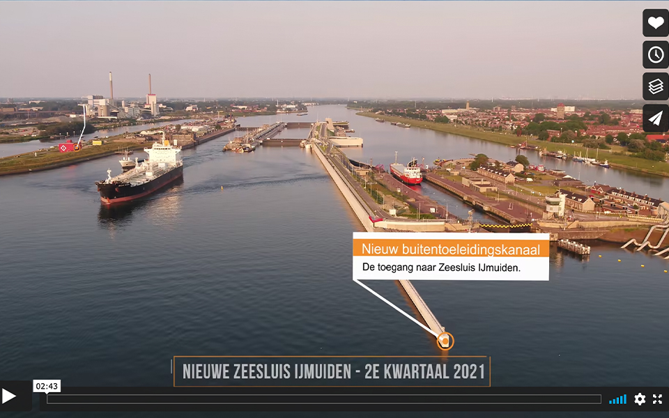 Dronevideo werkzaamheden Zeesluis IJmuiden