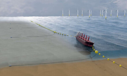 Vanwege toename botsingen schepen met windmolens: MARIN test ‘vangrails’ voor bescherming windturbines