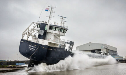 Vertom Groep laat tweede 7.000 DWT schip MV Vertom Cyta te water bij Thecla Bodewes Shipyards